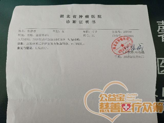 请大家救助癌症复发并转移的妈妈